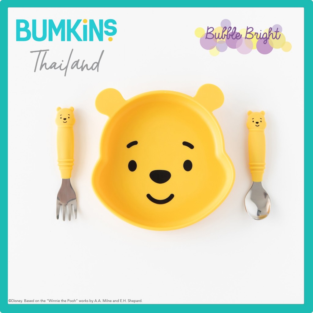 Bumkins ชุดเช็ท จานและชุดช้อนส้อมสแตนเลสวัย18เดือนขึ้นไป ลายลิขสิทธิ์แท้ Disney จาก Bumkins Thailand