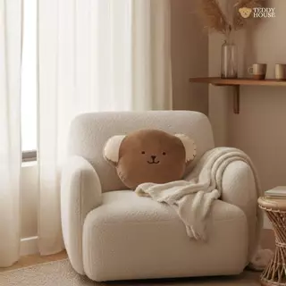 Teddy House : หมอนหน้าหมี Logoe Moji หนุนหลัง ผ้านุ่ม แสนน่ารัก หมอนน่ารักสุดคิ้วส์ ของขวัญ