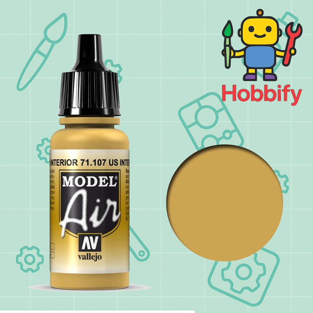 🎨 Vallejo Model Air 71.107 US Interior Yellow – สีเหลืองภายในกองทัพสหรัฐฯ 💛