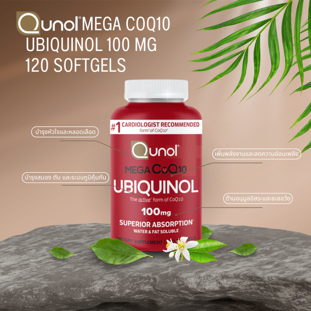 Qunol Mega CoQ10 Ubiquinol 100 mg 120 Softgels