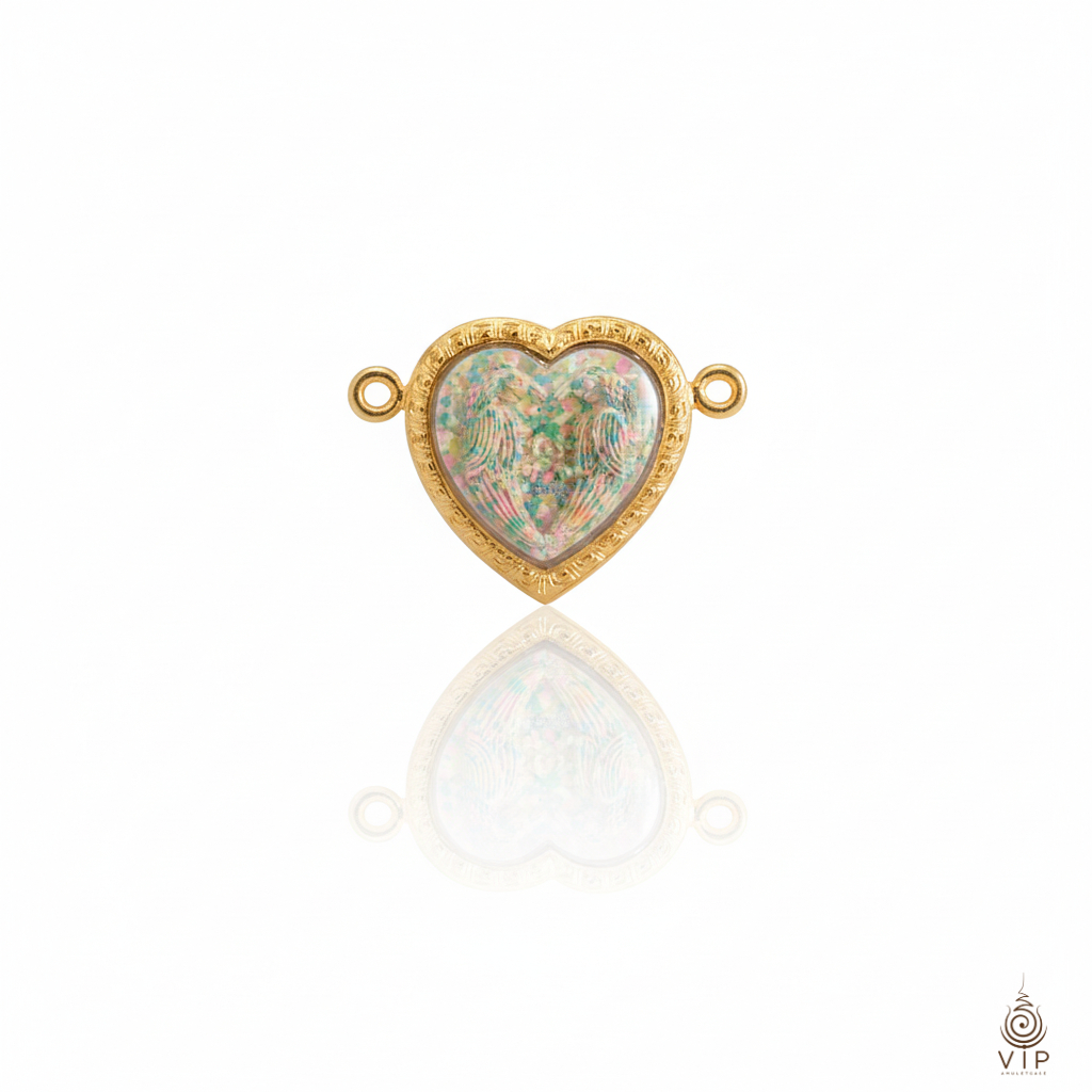 (แท้100% ส่งไว) 🕊️ สาริกาคู่ นะอกแตก เสริมเสน่ห์ โชคลาภ  | 💗 Sarika Couple Na-Ok-Taek Amulet  | 双鹦符管 招缘佛牌 ✨(กรอบชุบหนา2เ