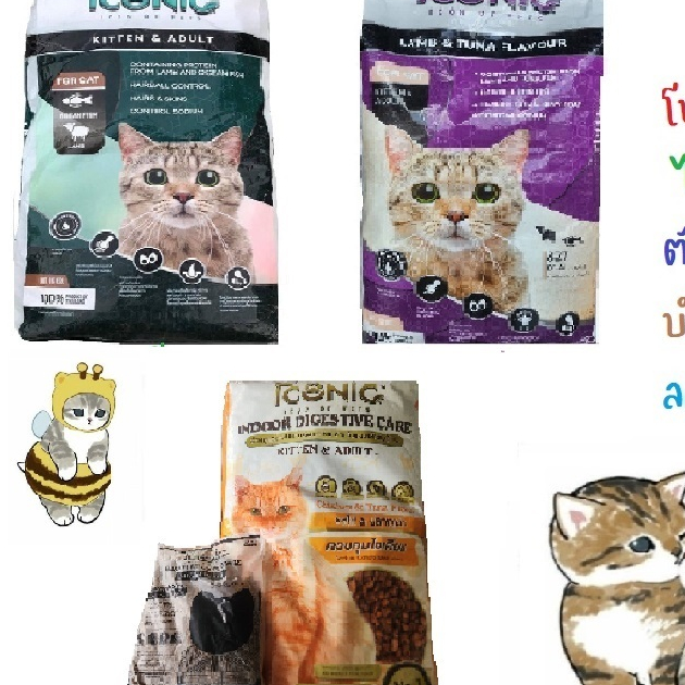 ไอโคนิค iconic อาหารแมวเกรดพรีเมี่ยม เค็มน้อย ป้องกันโรคไต 15 kg. (ยกกระสอบ) / Active 1 (ยกกระสอบ)