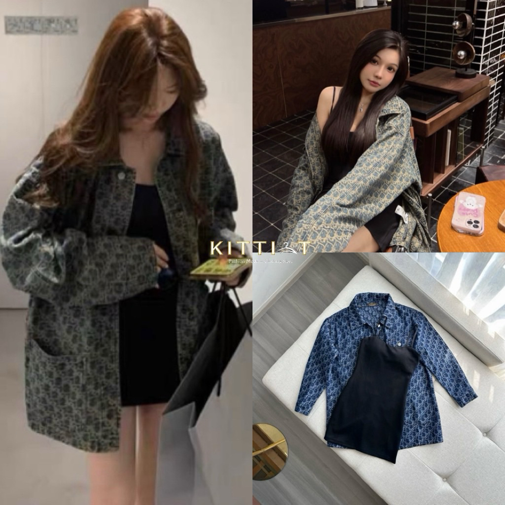 KITTI-T ✅ทักเช็คของก่อนกดสั่ง: เซ็ทเสื้อเชิ้ตเดนิม+เดรสสีดำสวยชิคเทสดีมาก(XS SML)24/11