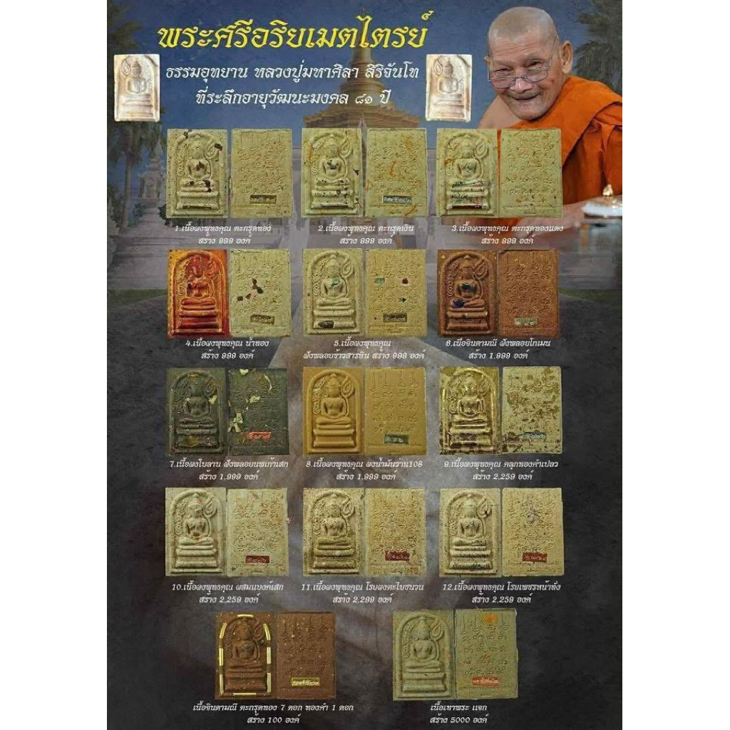 พระผง รุ่นพระศรีอริยเมตไตรย์ หลวงปู่พระมหาศิลา สิริจันโท