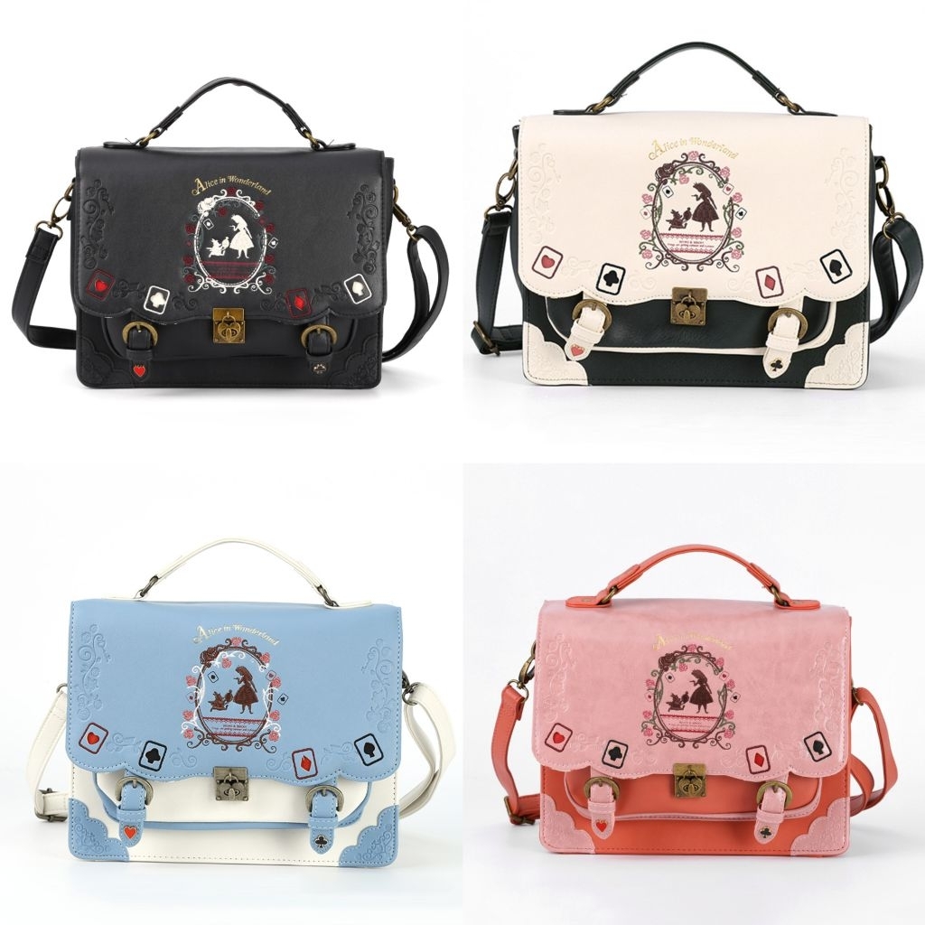 กระเป๋าสะพาย Alice in Wonderland น่ารักวินเทจสไตล์ญี่ปุ่น กระเป๋าหนังโลลิต้า Axes Femme xDisney รุ่น
