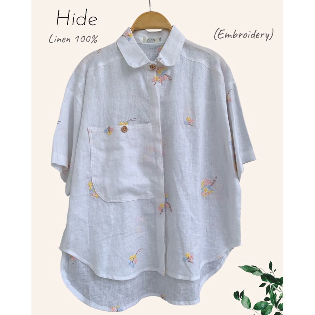 เสื้อ ลินินรุ่น Hide ออกแบบตัดเย็บในไทย