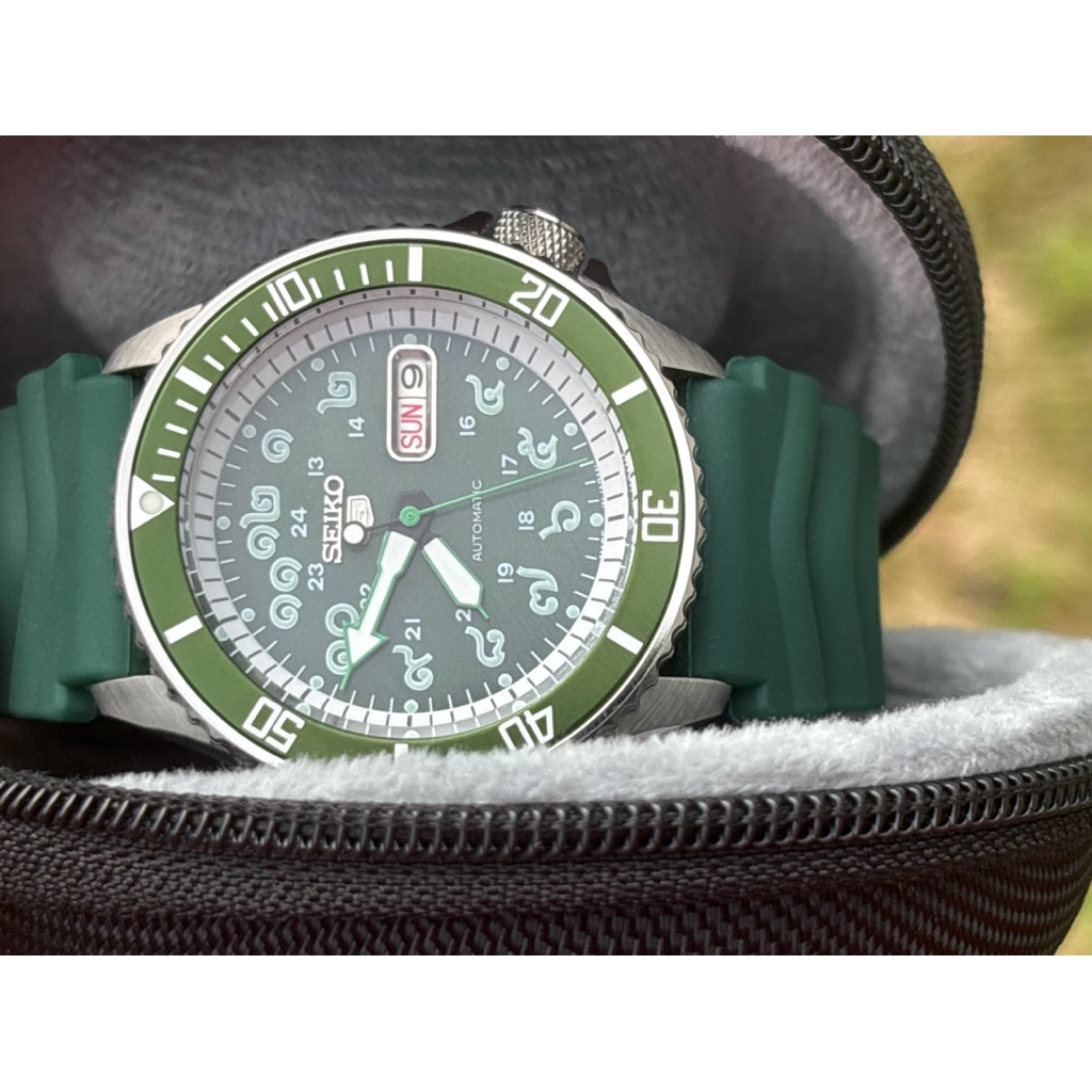 Seiko5 Automatic 7S26 Thai dial green face นาฬิกาไซโกหน้าปัดเลขไทยสีเขียว Mod