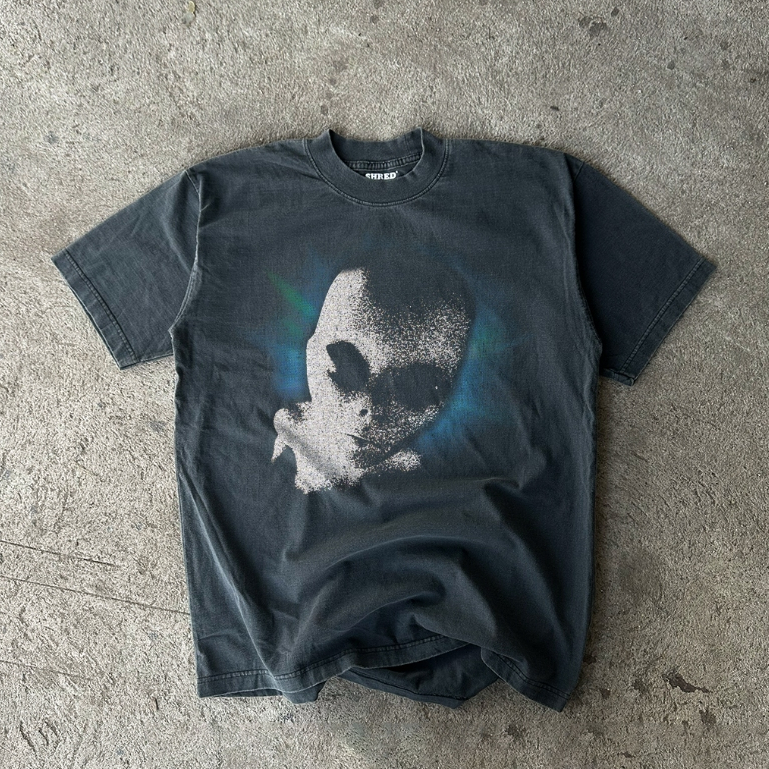 Space 01 - WHITE/BLACK/FADE TEES - COTTON100% - เสื้อยืดทรงโอเวอร์ไซส์ ทรงสั้น