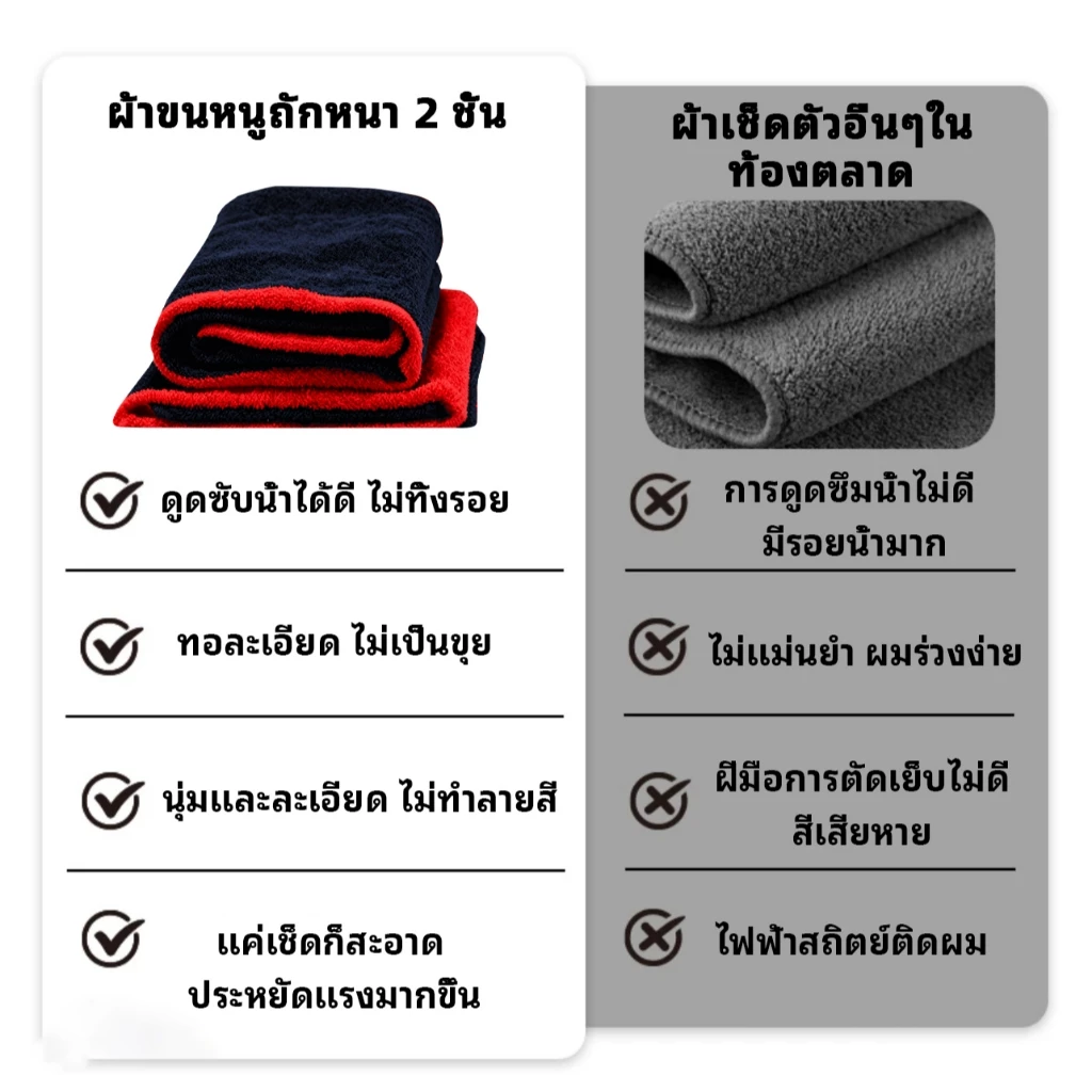 COMET ผ้าไมโครไฟเบอร์ไร้ขอบ เกรดพรีเมียม 1350G เช็ดรถ thumbnail 9
