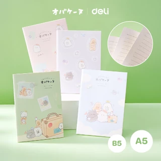 (Deli X Obakenu) สมุดจดบันทึก รุ่นYY201/202 เส้นบรรทัด A5/B5 70 แกรม (จำหน่าย 1 เล่ม)