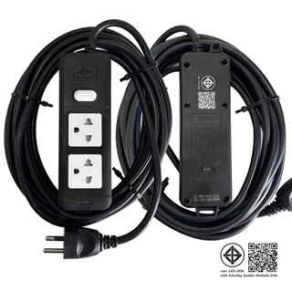 Randy ปลั๊กไฟ 2&6ช่อง 16A 3680W รับกำลังไฟสูง มอก. ปลั๊กพ่วง ปลั๊กไฟยาว 3M 5M10M20Mสายไฟ100%ทองแดง ปลั๊ก VCT1.5mm²X3สาย