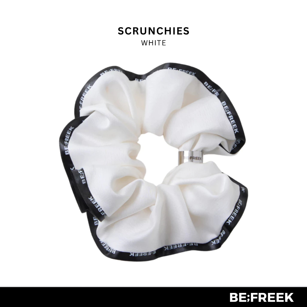 BE;FREEK ยางรัดผม โลโก้ BE;FREEK สีขาว (สินค้าพร้อมส่ง) BE;FREEK WHITE SCRUNCHIES (Available Now)