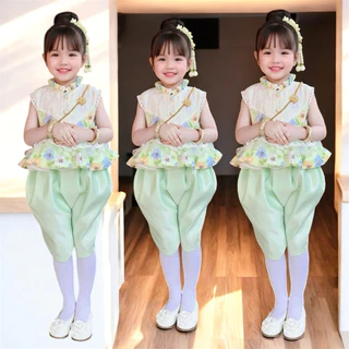 ชุดไทยเด็กผู้หญิง ชุดไทยใส่ไปโรงเรียน ชุดไทยราคาถูก เสื้อ และโจงกระเบน