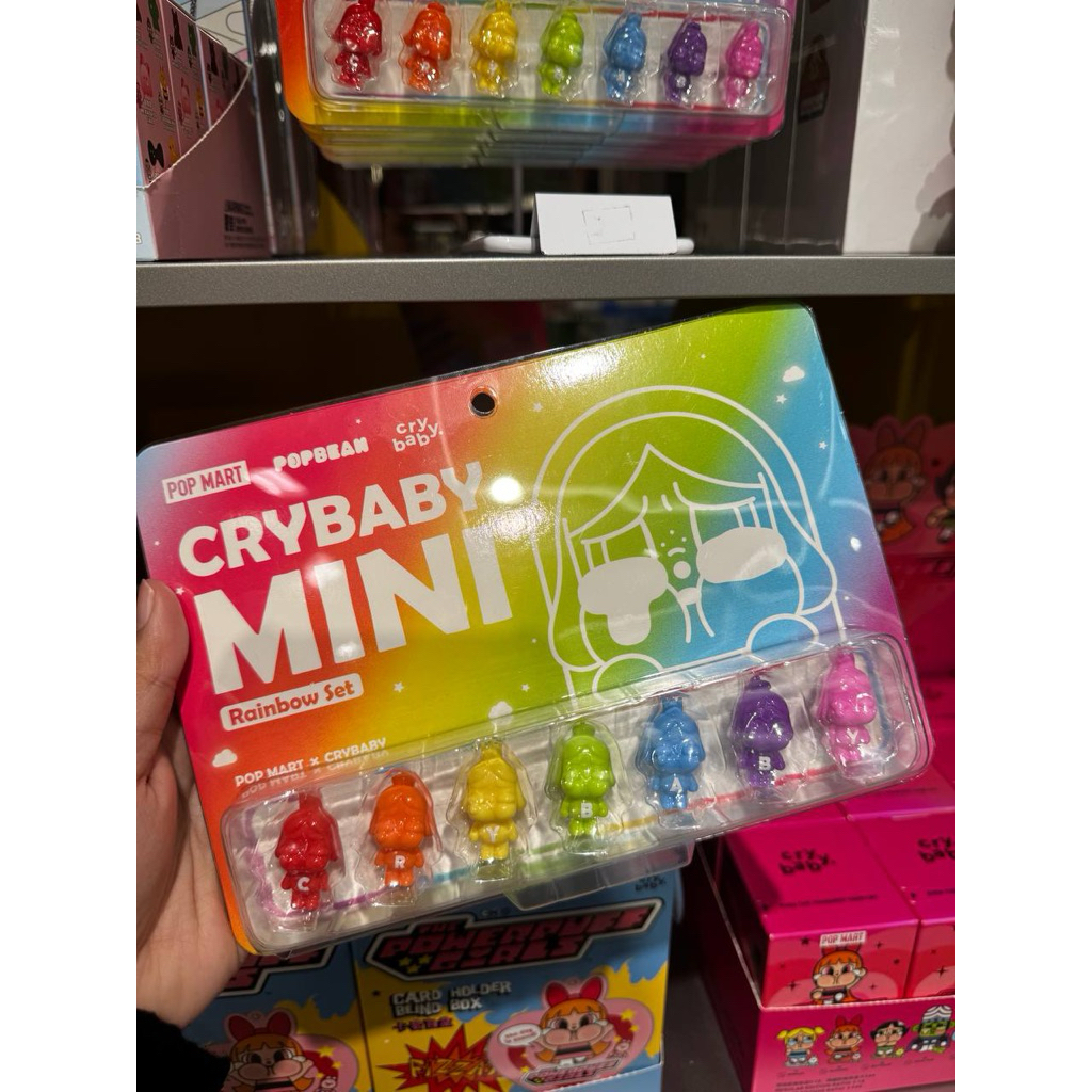 Pop Mart POP BEAN CRYBABY MINI FIGURE Rainbow Set