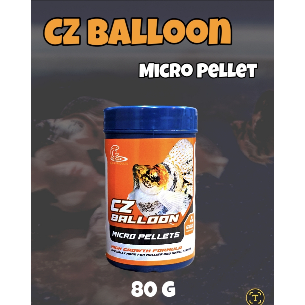 CZ Micro pellets อาหารเร่งโตขนาดเล็ก 400 - 500 ไมครอน ได้อารมณ์เหมือนให้ไรฝุ่น