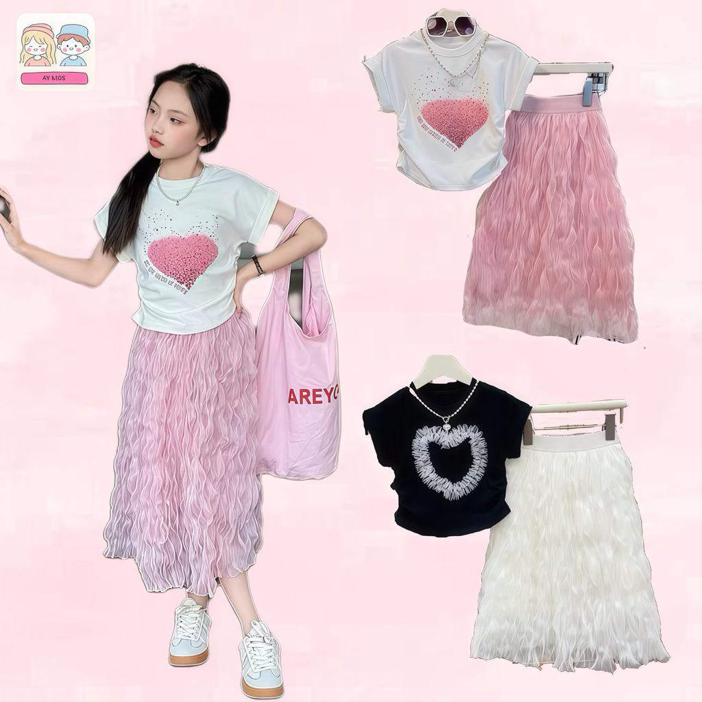 BB056 ชุดเซตกระโปรงลูกสาว กระโปรงเหมือนภาพ ตรงปก งานสวยมาก