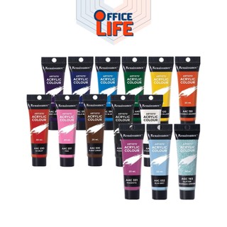 Renaissance (เรนาซองซ์) สีอะคริลิค ขนาด 20 มล. มีทั้งหมด35 เฉดสี หลอดพลาสติก เกรดอาร์ตติส ( 1 หลอด )