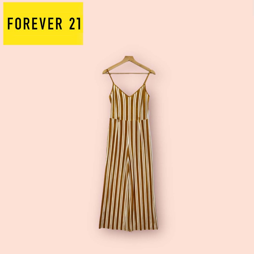 จั๊มสูทขายาว Forever21 สีน้ำตาลทอง  ไซด์ -  M  อก 34-36 เอว 28-30 สะโพก 44 ยาว 61 นิ้ว