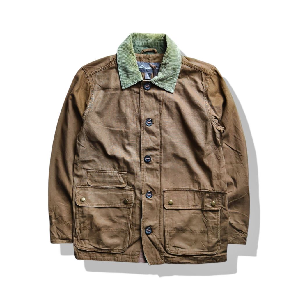 Eddie Bauer Chore Barn Coat Quilted Lining Collared Jacket รอบอก 44”