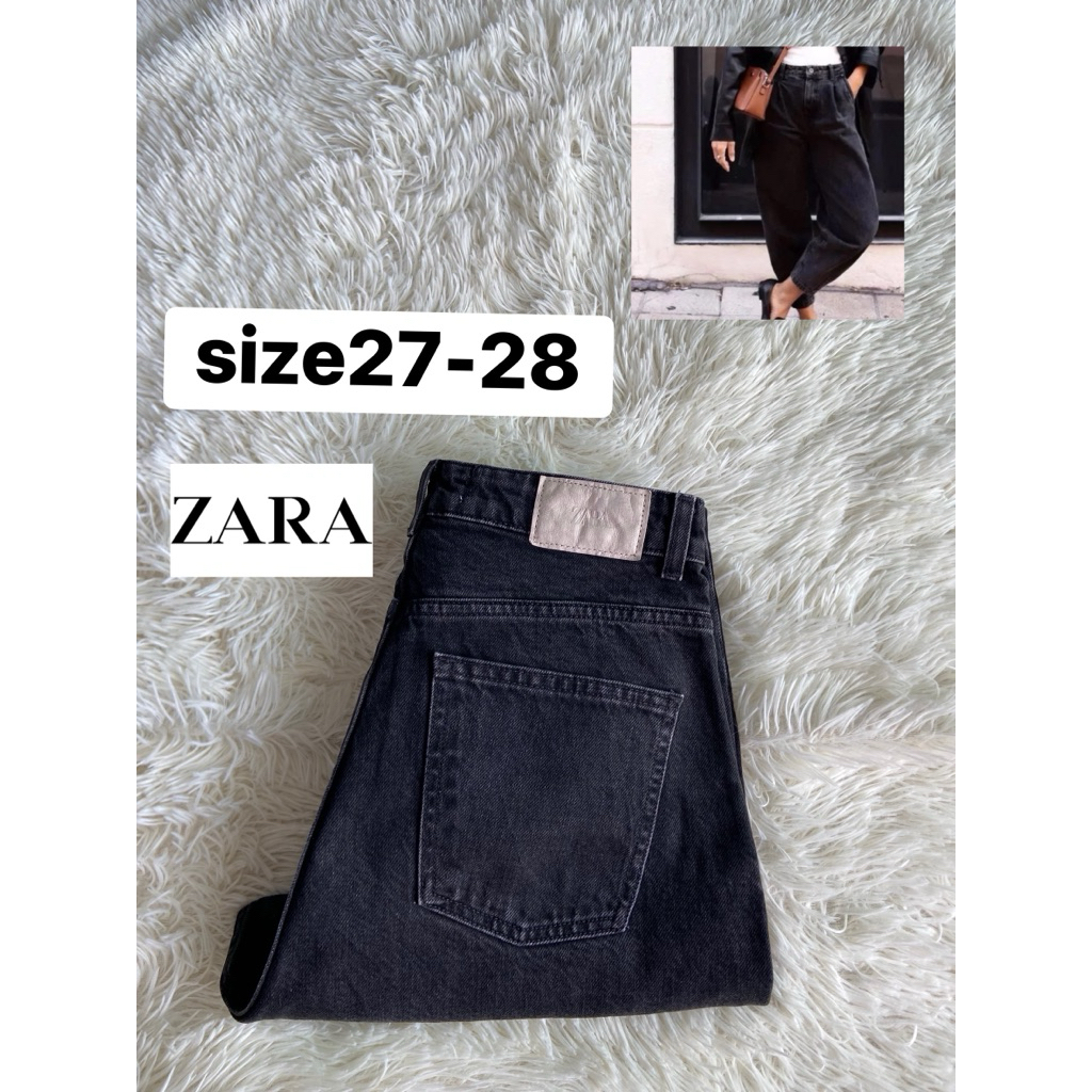 ZARA  BAGGY   Balloon  Black  Jeans  แท้💯%มือสอง สีดำฟอก