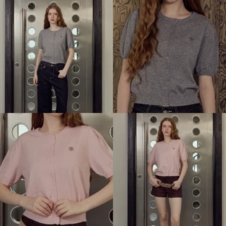 CHUUCHOP - Macaron knit top เสื้อไหมพรม คาดิแกนแขนสั้น ผ้านุ่ม มี 9 สี (C8348)