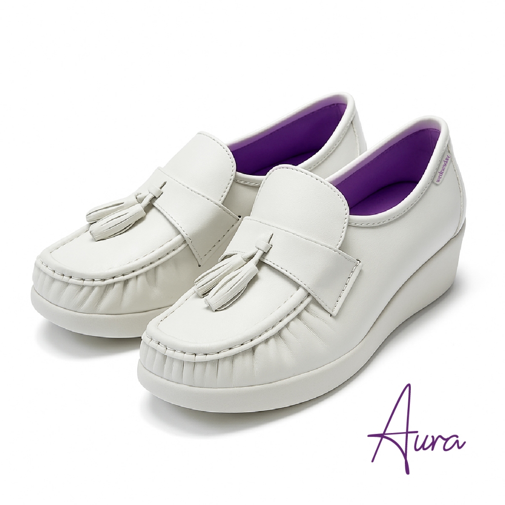 [พร้อมส่ง] รองเท้าพยาบาล Aura ONE Wednesday Shoes รองเท้ายูนิฟอร์มเพื่อสุขภาพ หนังแท้ พื้นยางพารา 100%