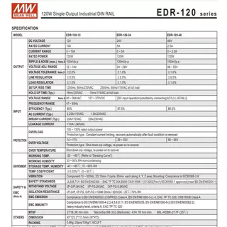 EDR-75-24 EDR-120-24 EDR-150-24 เพาเวอร์ซัพพลาย Power supply MEANWELL