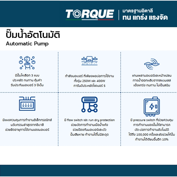 Torque ปั้มน้ำอัตโนมัติ ปั้มน้ำแรงดันคงที่ รูปที่ 8