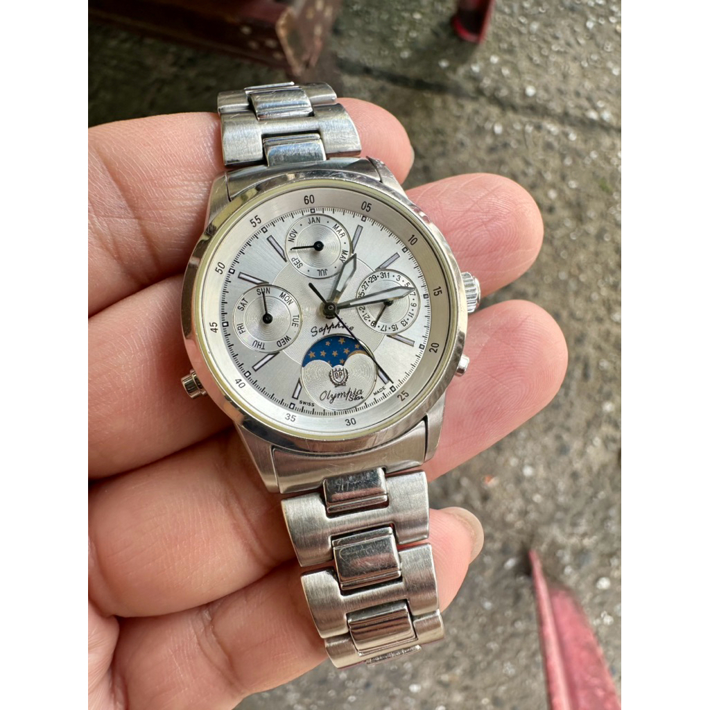 Olympia star triple calendar moonphase quartz