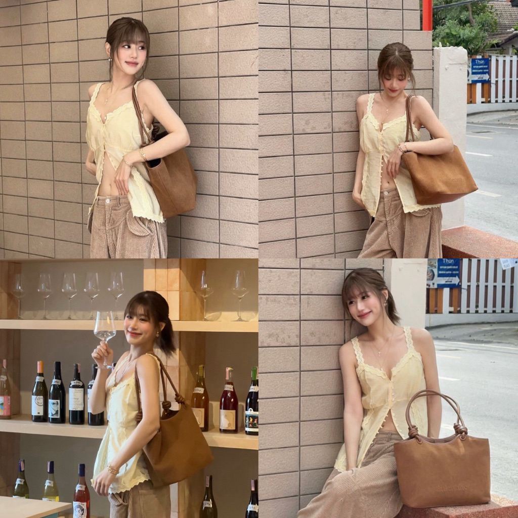 BY IRA Fayla Top เสื้อสายเดี่ยวผ้าลูกไม้ฉลุ ดีเทลแต่งลูกไม้  สีละมุนน่ารักแอบเซ็กซี่ ใส่แมทช์กับกางเกงขาสั้น ก็คือสวยมาก รูปที่ 8