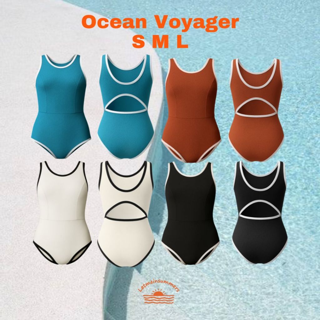 ใหม่!  Letmeinsummers  APPEAL ชุดว่ายน้ำ วันพีช Ocean Voyager ชุดวันพีช กันUV มีซิป มีซับใน สีล้วนมีดีเทล  APR120 ราคา ถูกที่สุด ดีลบีเคเค แกลเลอรีภาพที่ 6