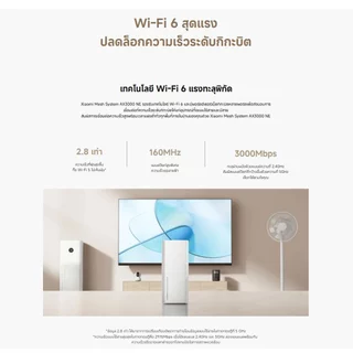 (NEW) Xiaomi Mesh System AX3000 NE｜Wi-Fi 6 ครอบคลุมบ้านทั้งหลัง｜การจับคู่ชุดอุปกรณ์ที่จัดเตรียมไว้ล่วงหน้า