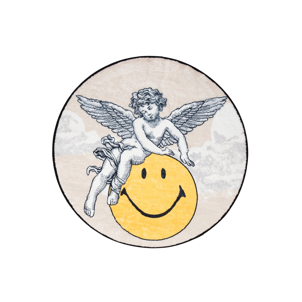 SMILEY®VINTAGE WINGS ORIGINAL FACE RUG size 75x75 cms