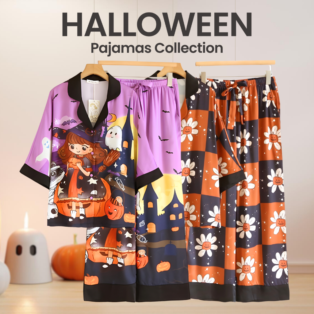 ชุดนอน Muslin Pajamas Collection Muslin Pet รุ่น รุ่น Halloween (V3308 V3309) | ชุดนอนชุดเที่ยว,ชุดน