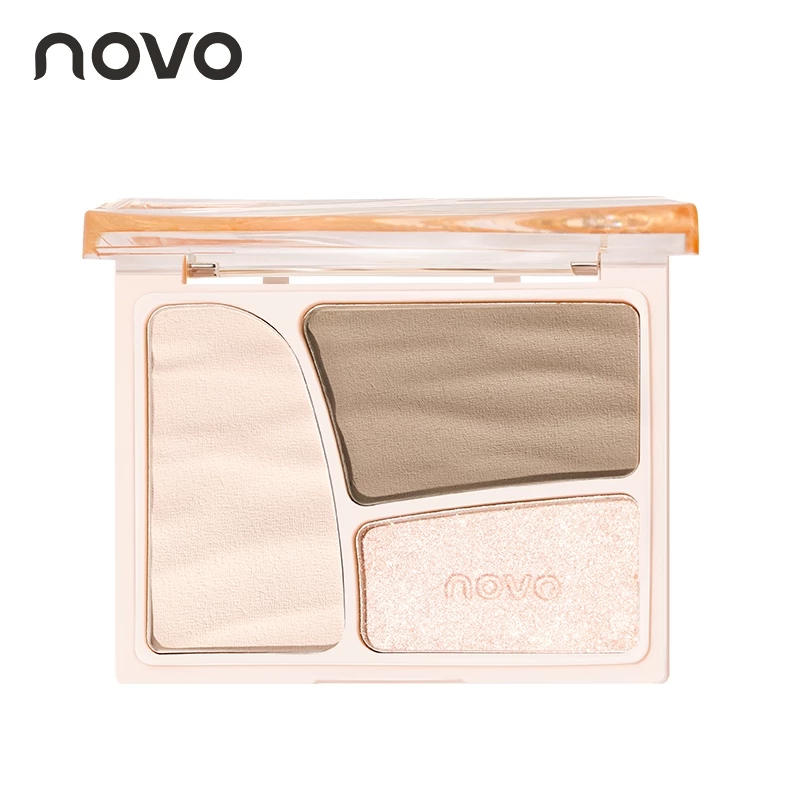 9079 (ใหม่/แท้) NOVO คอนทัวร์เฉดดิ้งและไฮไลท์ บรอนเซอร์ 3 ช่อง เนื้อชิมเมอร์ เนื้อแมท 11g