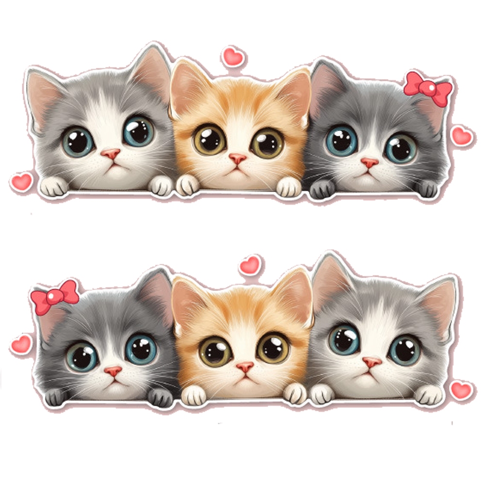 1 คู่ สติ๊กเกอร์ติดรถยนต์ สติ๊กเกอร์กันรอยขีดข่วน การ์ตูนตลก สติ๊กเกอร์ติดรถ ติดกระเป๋า ตกแต่ง ฯลฯ Car Sticker