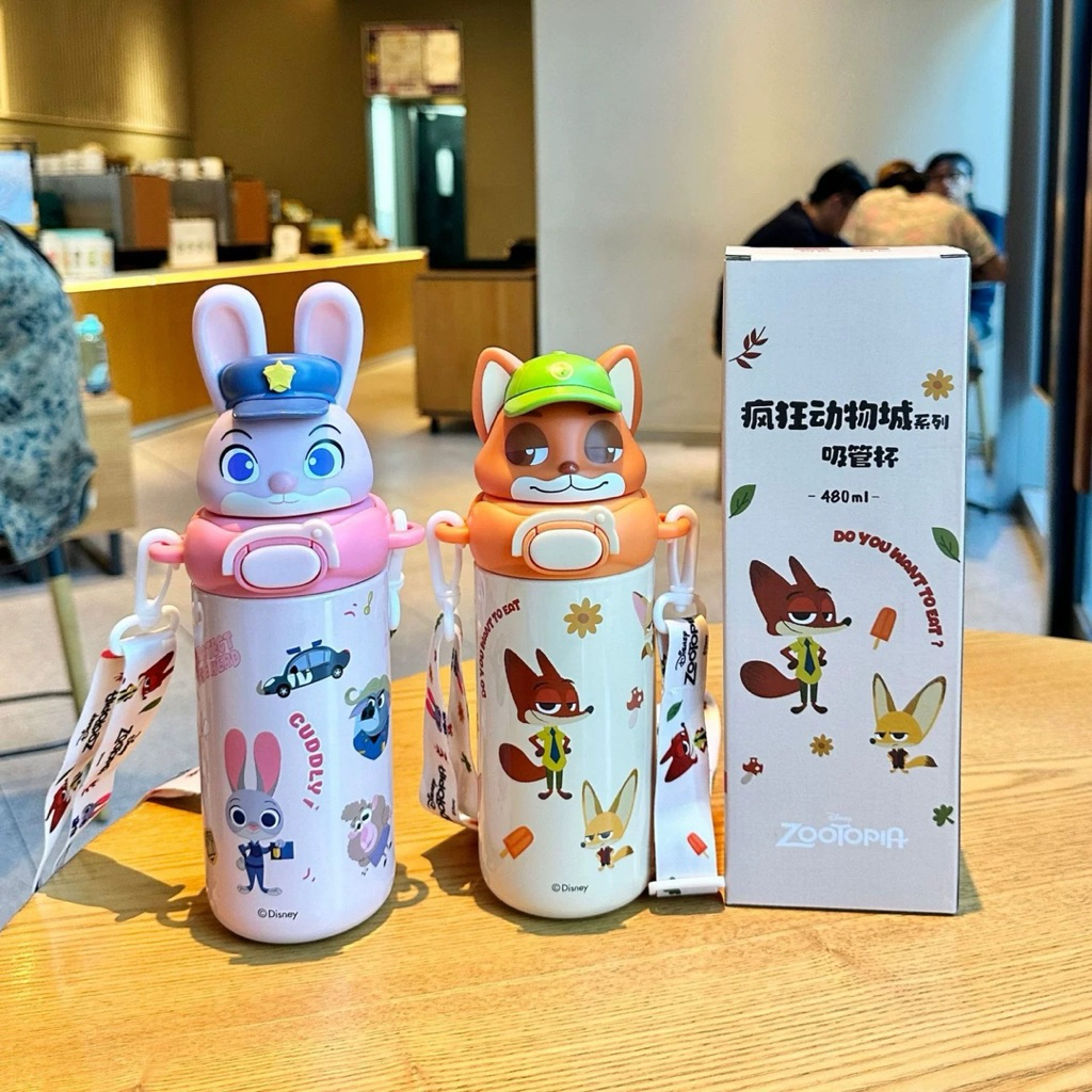 มาใหม่  สวยพรีเมี่ยม งานแท้ Disney  ขนาด 480 ml. เก็บเย็นได้ทั้งวัน สแตนเลส 316  น้ำหนักเบา มีหลอดดูดนิ่ม ดูดง่าย รูปที่ 6