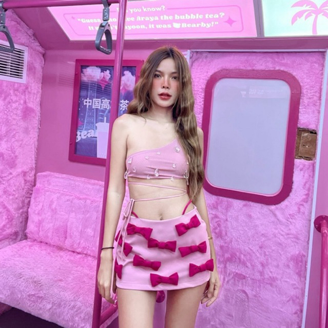 ส่งต่อ!!เสื้อแต่งคริสตัลชมพูL - PITCHA