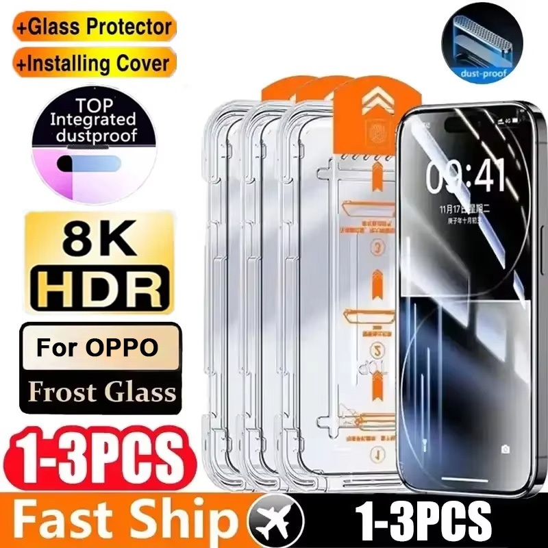 ฟิล์มกระจกนิรภัย For OPPO A3X A3 A5 Pro A17 A18 A38 A57 A58 A78 A32 A74 A98 A53 A60 Reno 4 5 6 Realm