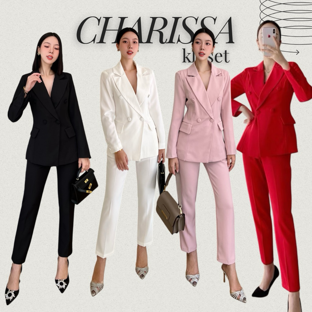 VARINDA เซ็ทสูทผูหญิงออกงาน งานสวย ผ้าดี ทรงเข้ารูป Code C001