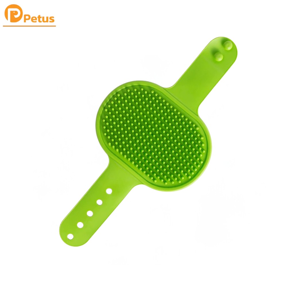 Petus Litter แปรงอาบน้ำแมว และสุนัข แปรงถุงมือ Scratching brush ขนาด 12cm. ใช้งานง่าย จับได้ถนัดมือ