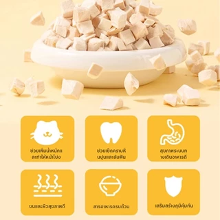 10-รสชาติ✨ฟรีซดรายแมว อกไก่ฟรีซดราย 100% Freeze Dried ขนมแมว ขนมหมา ไก่อบแห้ง เสริมโปรตีน กลิ่นหอม