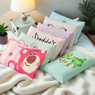 หมอนเด็กไหมเย็น【ขนาด 50*30cm】หมอนฤดูร้อน หมอนเด็กใยสังเคราะห์ สามารถถอดซักได้ นุ่ม หลับสบาย