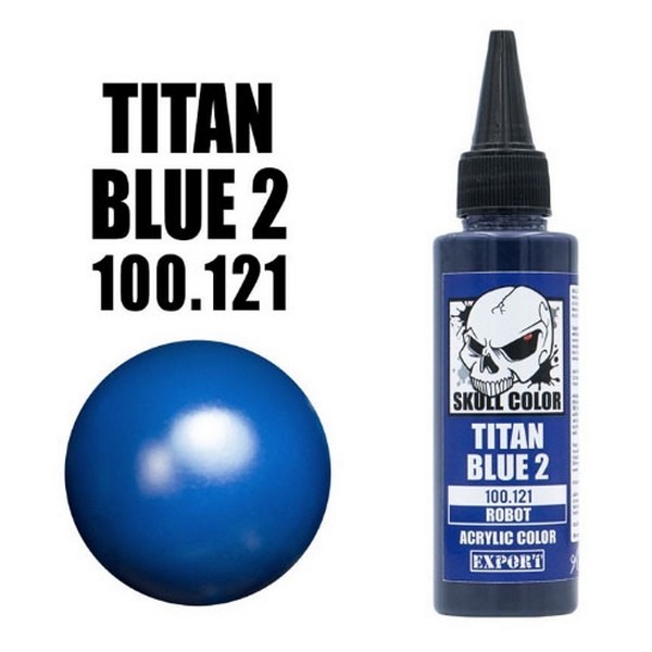 (ส่งด่วนใน กท) Skull Color 100.121 Titan Blue 2 60 ml [Robot] 8853100904011 (สี)