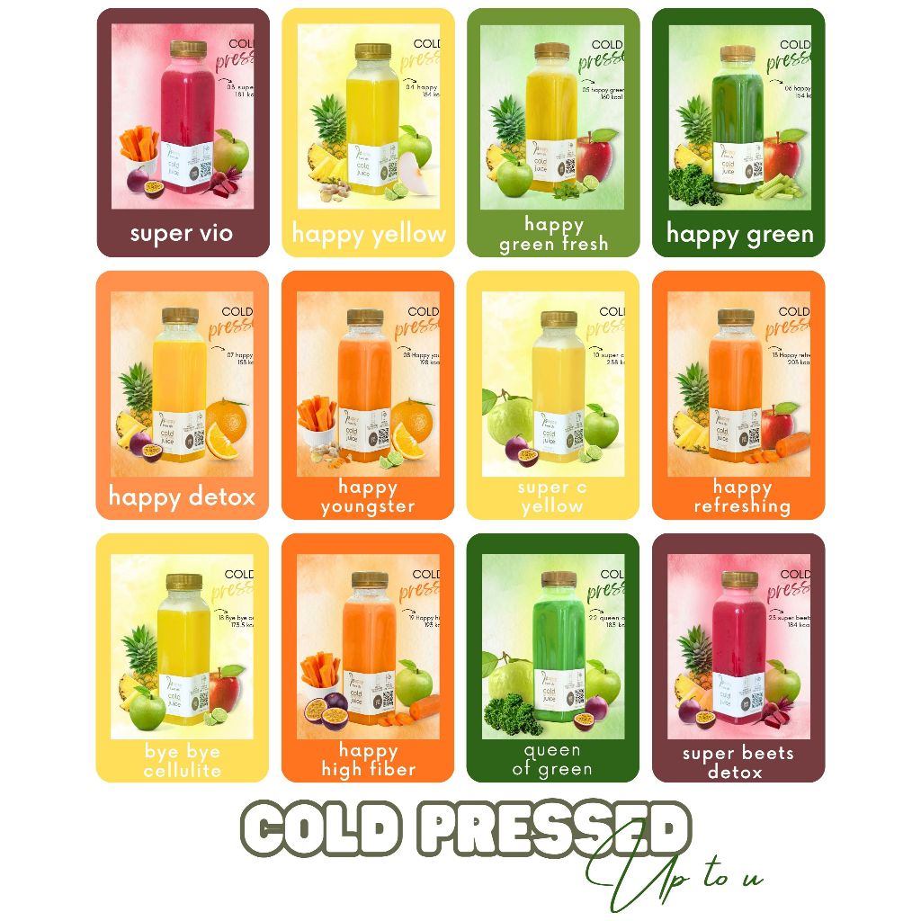 น้ำผักผลไม้สกัดเย็น เลือกสูตรตามชอบ (Cold Pressed Juice)