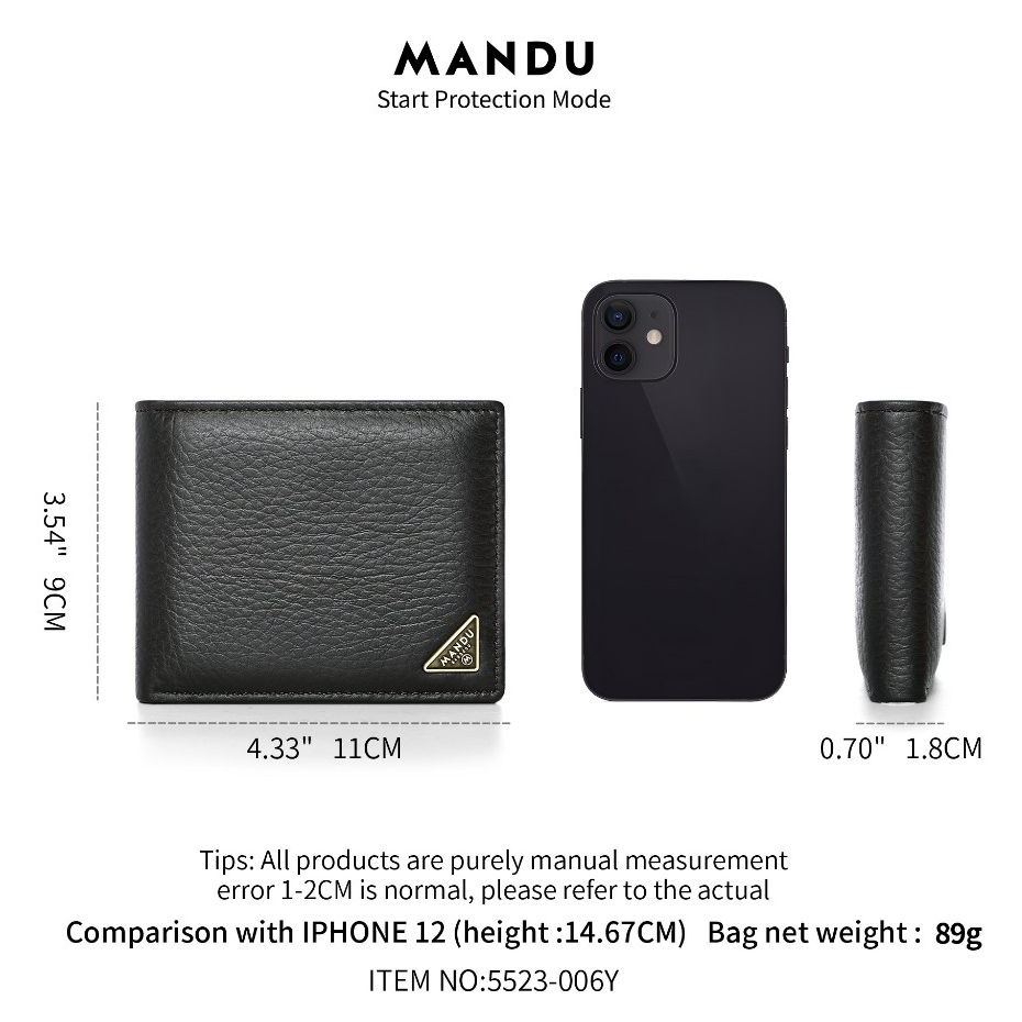 กระเป๋าผู้ชาย กระเป๋าสตางค์ผู้ชายใบสั้น MANDU 5523-006 รูปที่ 6
