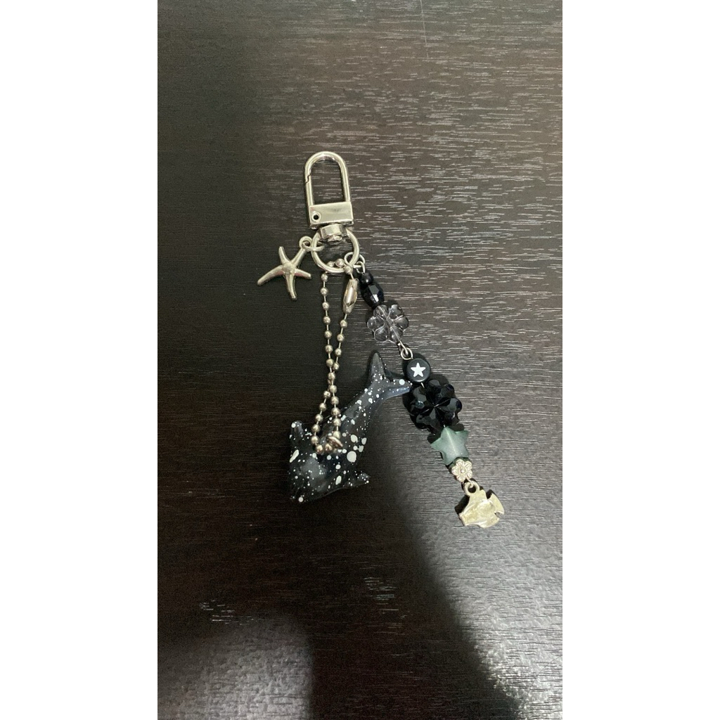 Black whale keychain