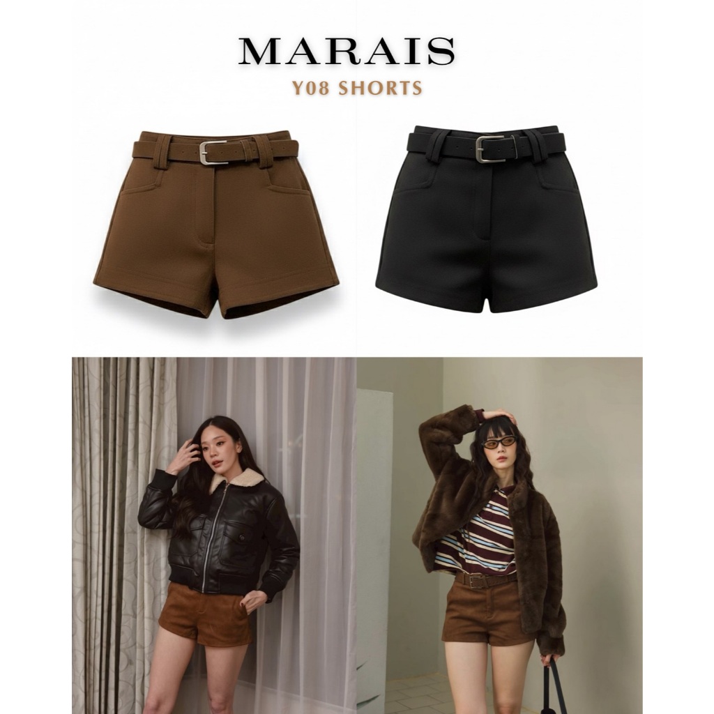 Y08 Marais Shorts ( กางเกงขาสั้น ทรงสูง )