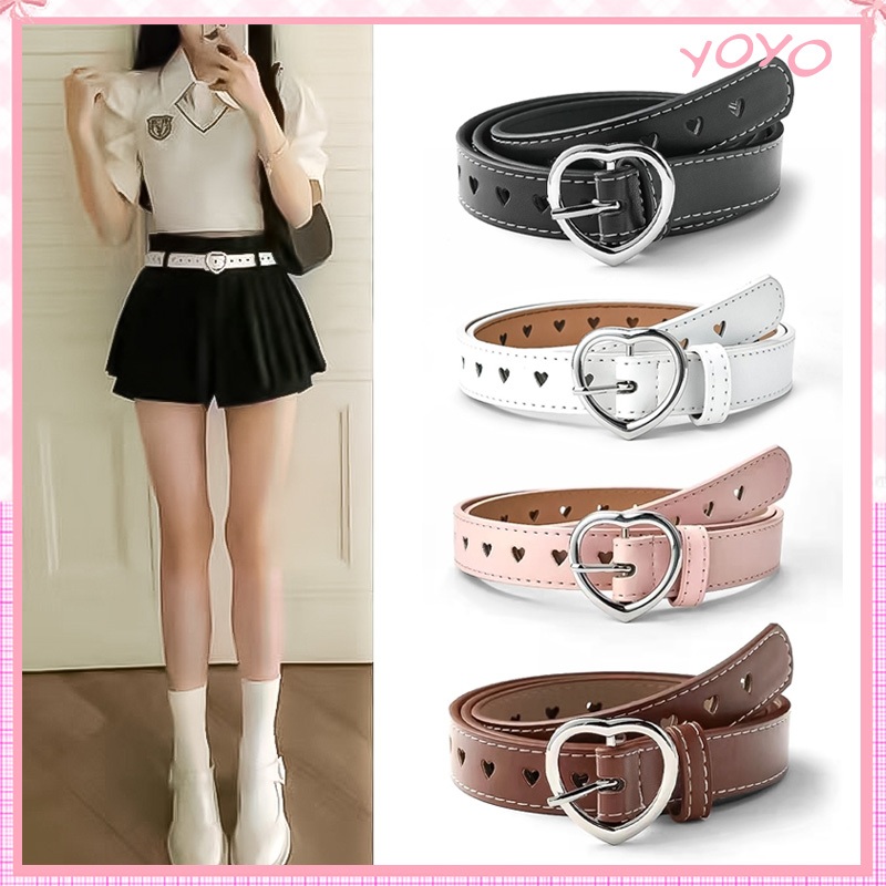 🔥 สินค้าพร้อมส่ง 🔥เข็มขัดแฟชั่น​ เข็มขัดผู้หญิง​ เข็มขัดหนังวินเทจ​ พร้อมส่งจากไทย แฟชั่นเกาหลี ไตล์พังก์