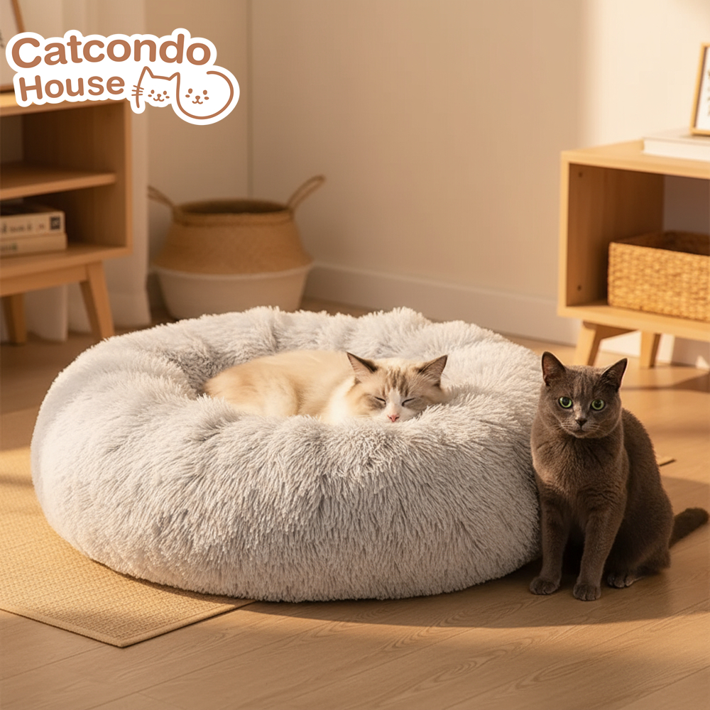 Cathouse อุโมงค์โดนัท ที่นอนแมวทรงอุโมงค์ ขนาด 85×26cm ที่นอนแมว บ้านแมว เตียงแมว ที่นอนแมวระบายอากาศ ที่นอนแมวราคาถูก